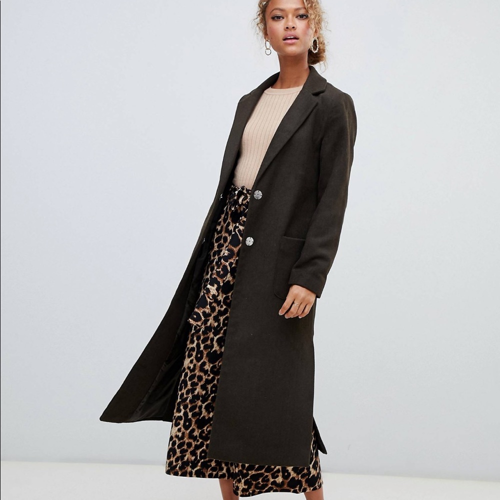 ASOS New Look Bar Back Maxi Coat